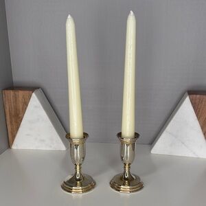A Pair of Antique Silver on Copper
Candle Holders Made in Italy